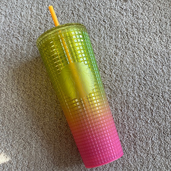 Starbucks Cold Cup Tumbler Venti 24 oz Summer 2022 (Lemon Pink Gradient) - Picture 1 of 3